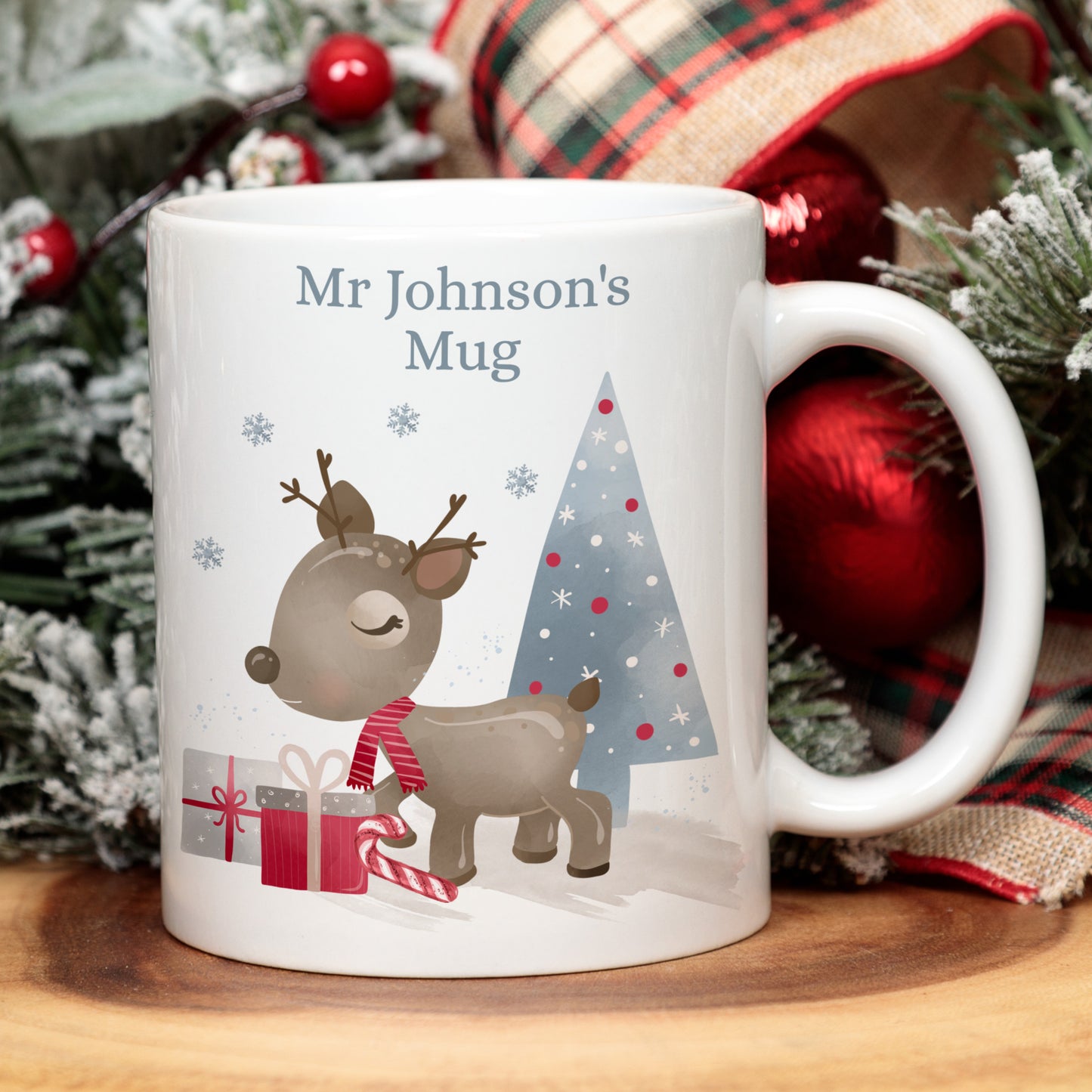 PERSONALISED CHRISTMAS TEACHER REINDEER MUG MG027