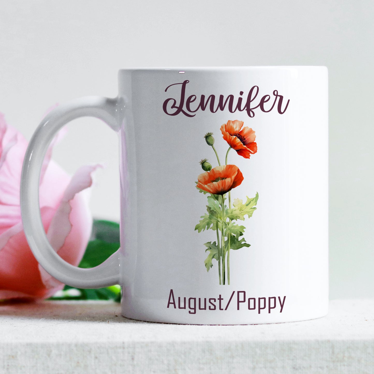 PERSONALISED BIRTH FLOWER MUG MG091