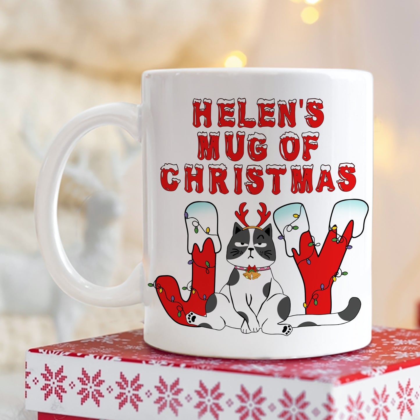 PERSONALISED CHRISTMAS "JOY" MUG