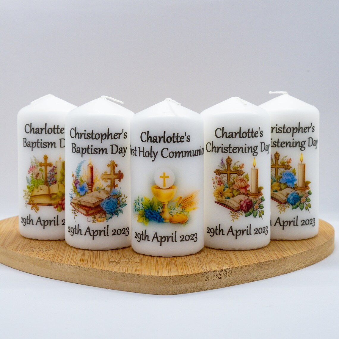 PERSONALISED 12CM CHRISTENING CANDLE P011