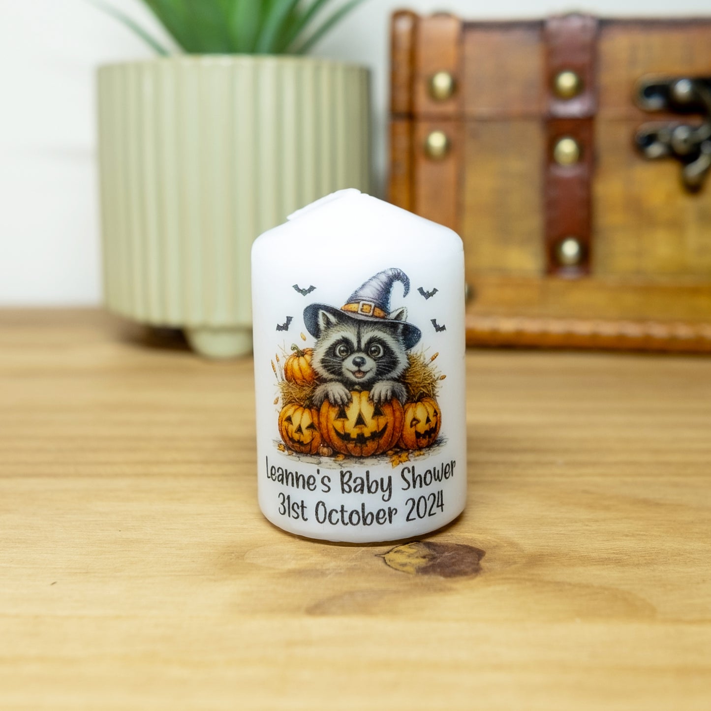 PERSONALISED PK10 HALLOWEEN ANIMAL FAVOUR CANDLES M029