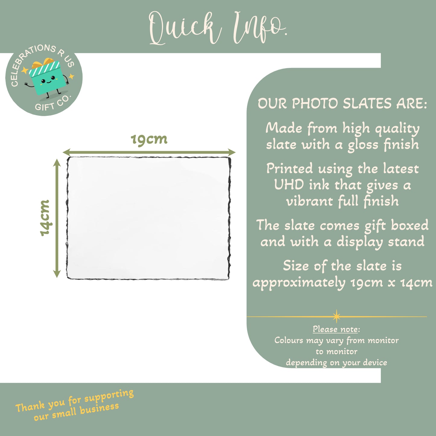 PERSONALISED BAPTISM PHOTO SLATE 19CM X 14CM SL033