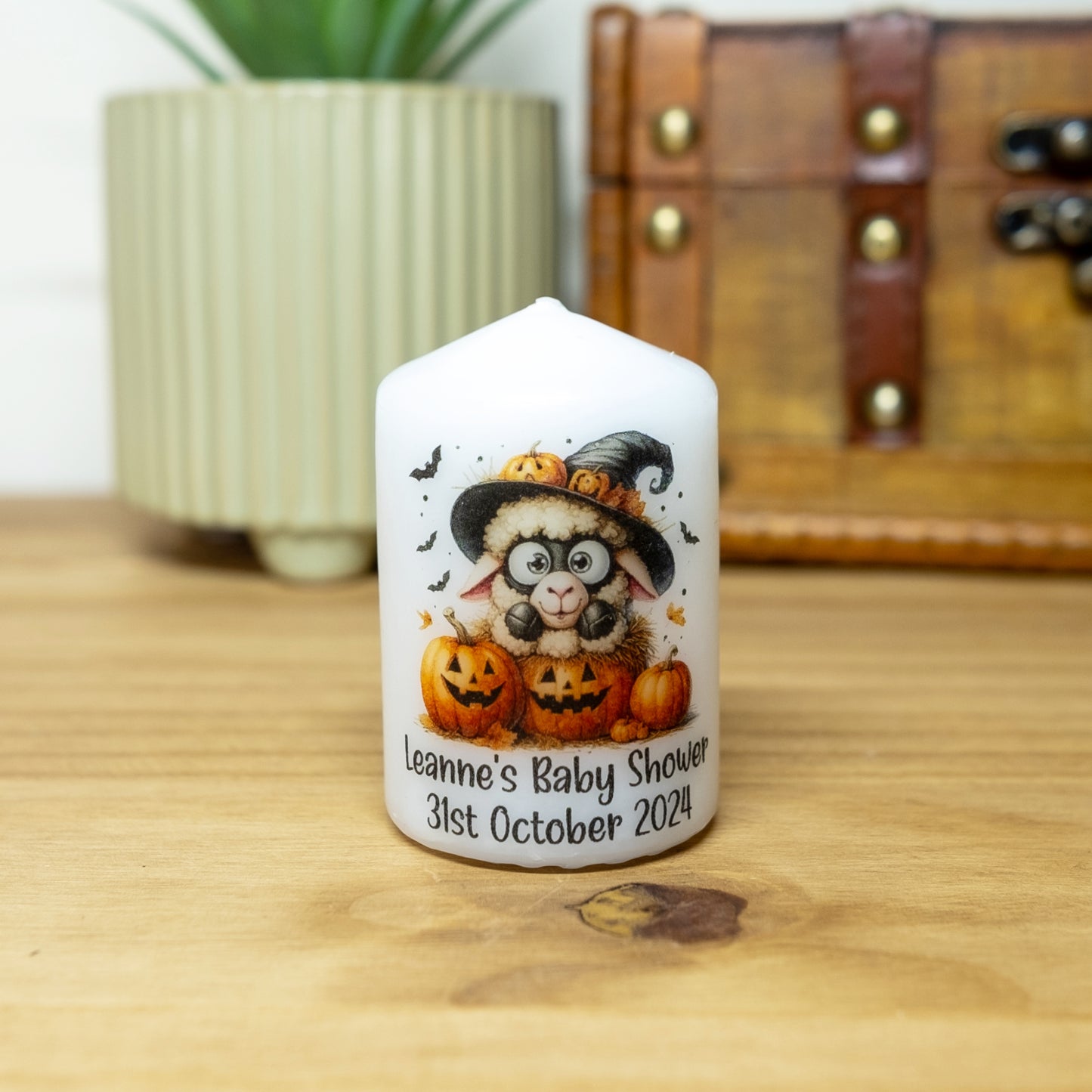 PERSONALISED PK10 HALLOWEEN ANIMAL FAVOUR CANDLES M029