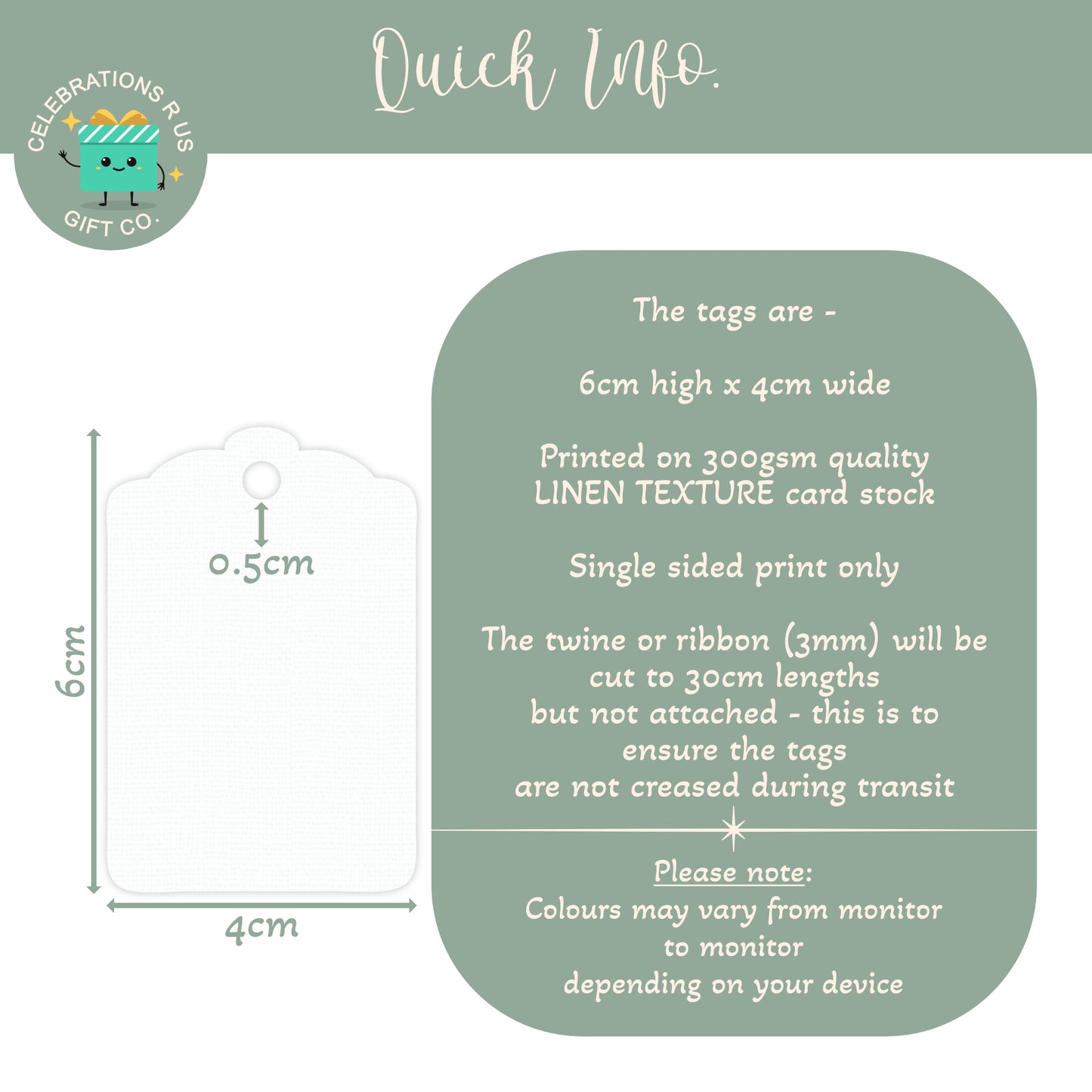 PERSONALISED FOOTPRINTS BABY SHOWER TAGS (PK15)