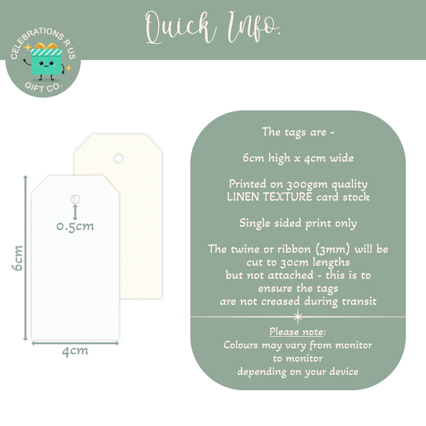 PERSONALISED JUNGLE BABY SHOWER TAGS (PK15)