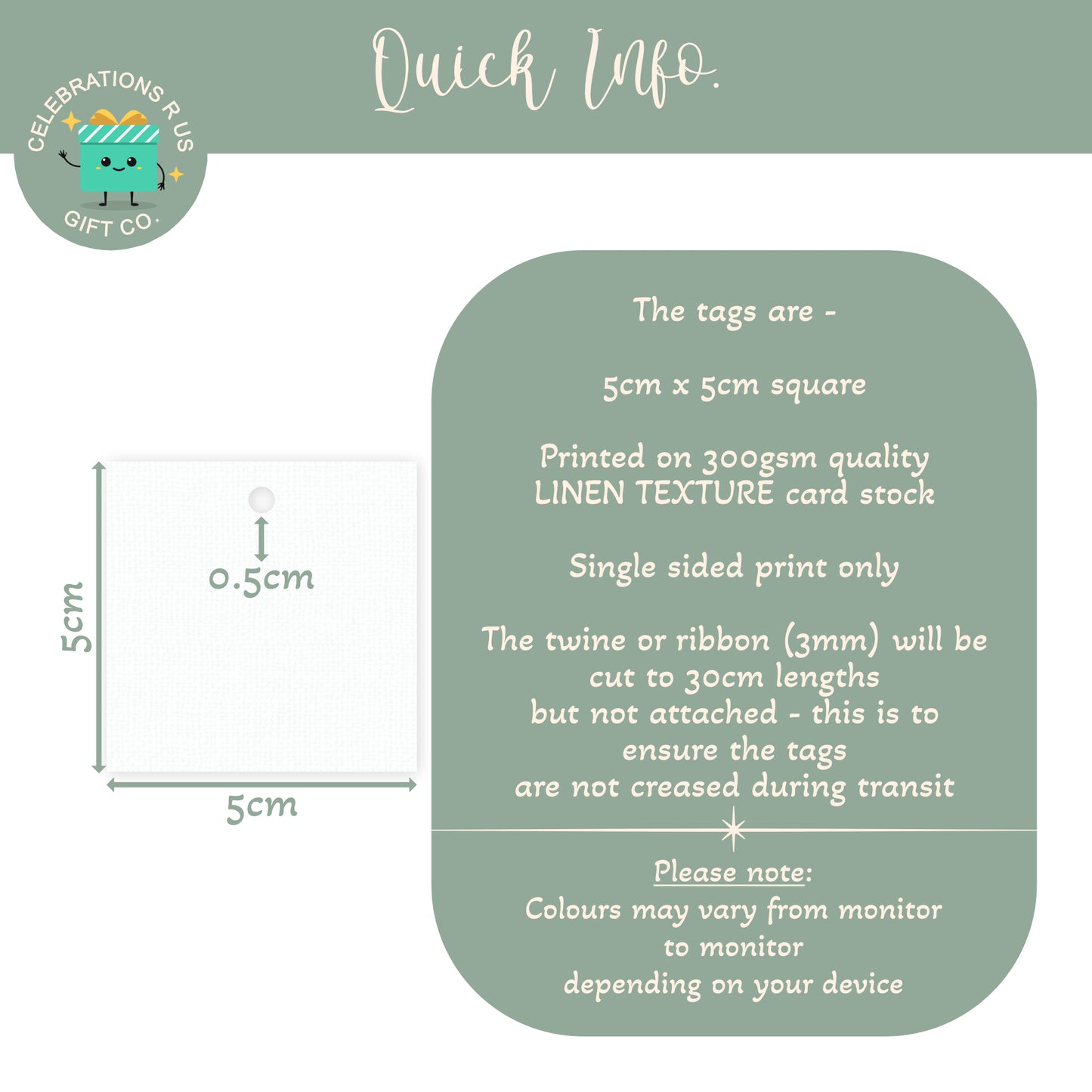 PERSONALISED PK15 ELEGANT WEDDING FAVOUR TAGS T062
