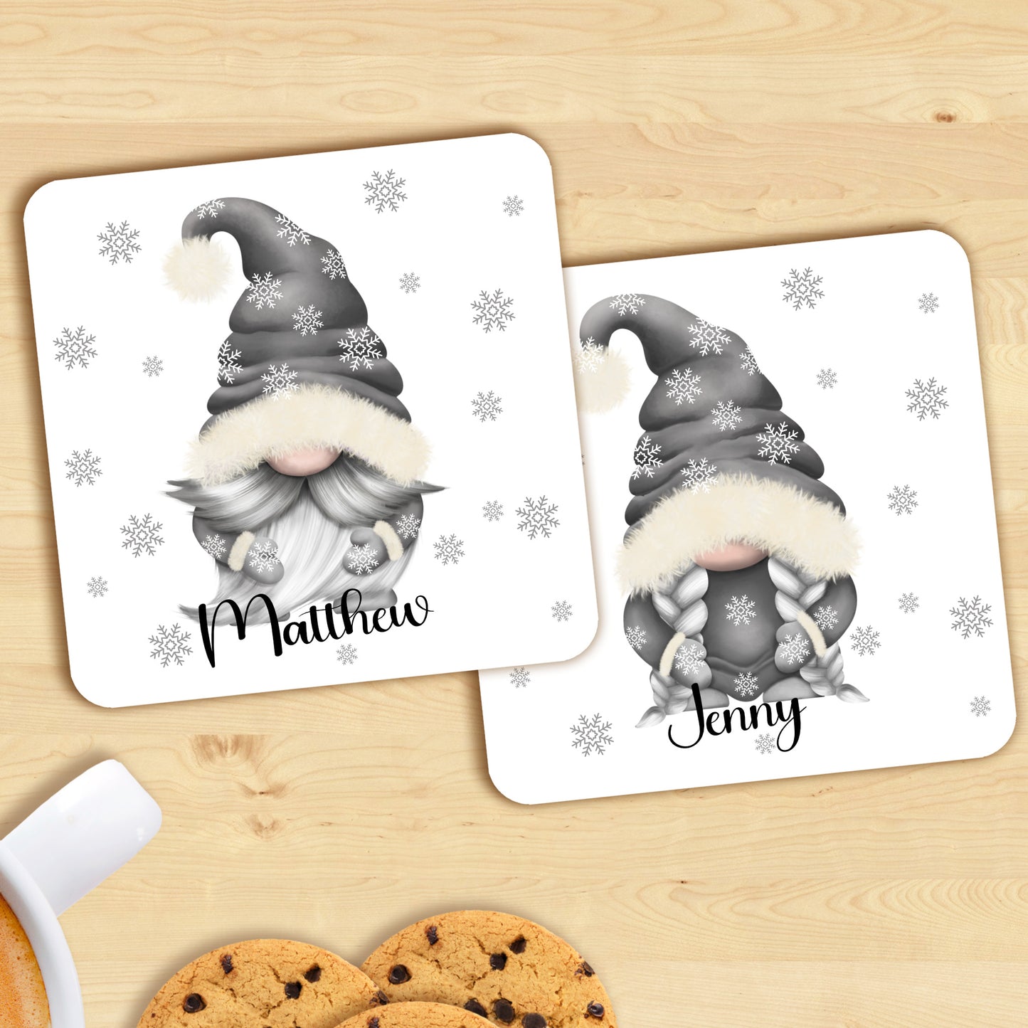 PERSONALISED GREY GONK / GNOME CHRISTMAS MUG MG058