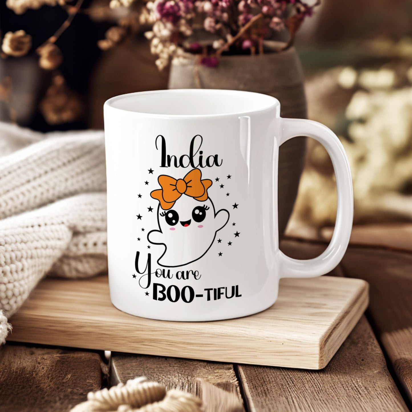 PERSONALISED GHOST MUG AND COASTER SET MG068