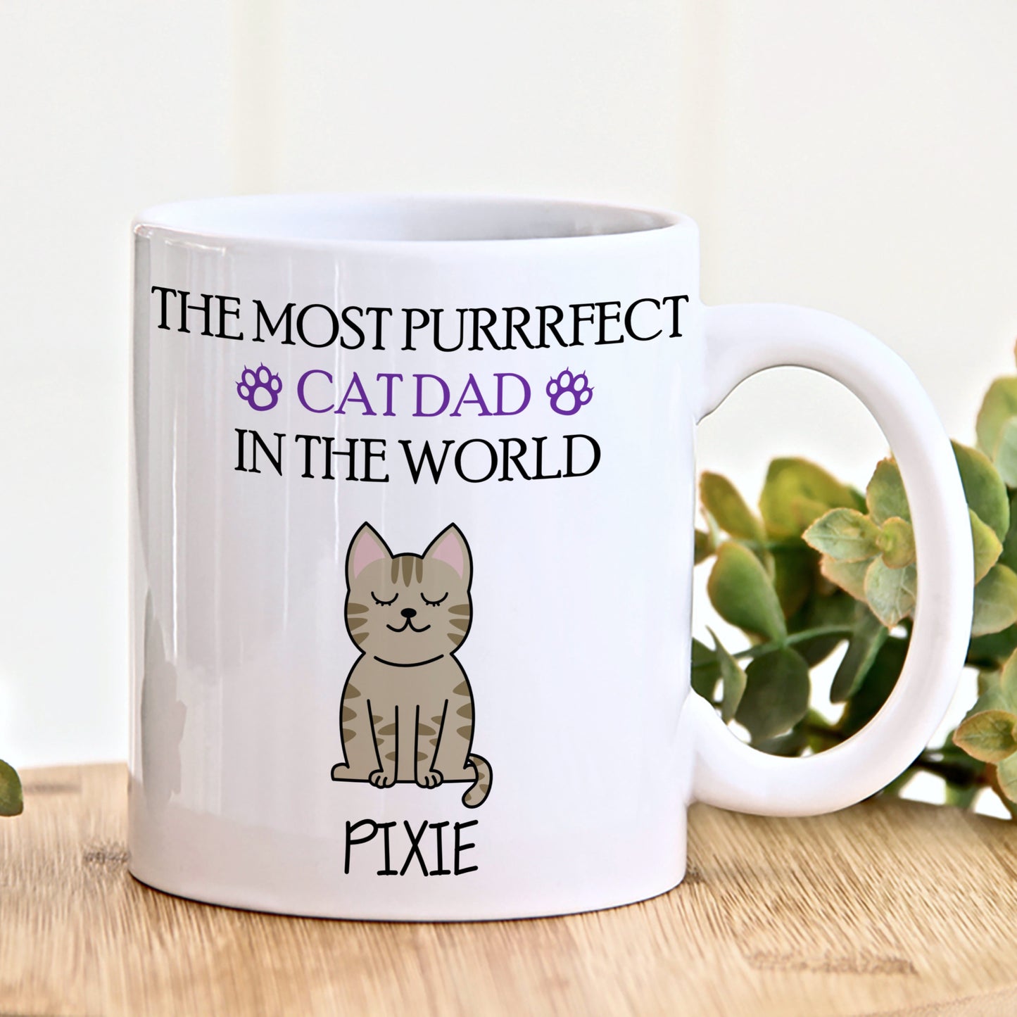 PERSONALISED PURRRFECT DAD MUG AND COASTER MG026