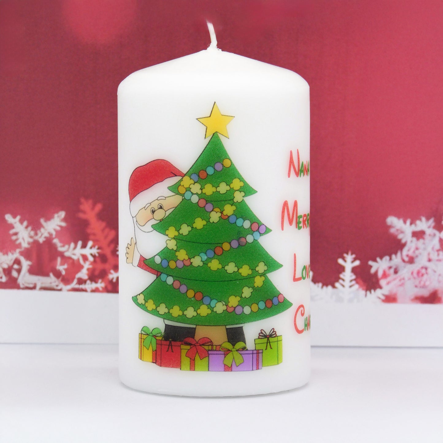 PERSONALISED CHRISTMAS TREE CANDLE
