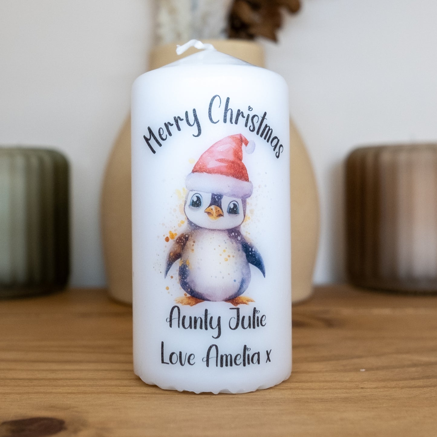 PERSONALISED ANIMALS CHRISTMAS CANDLE