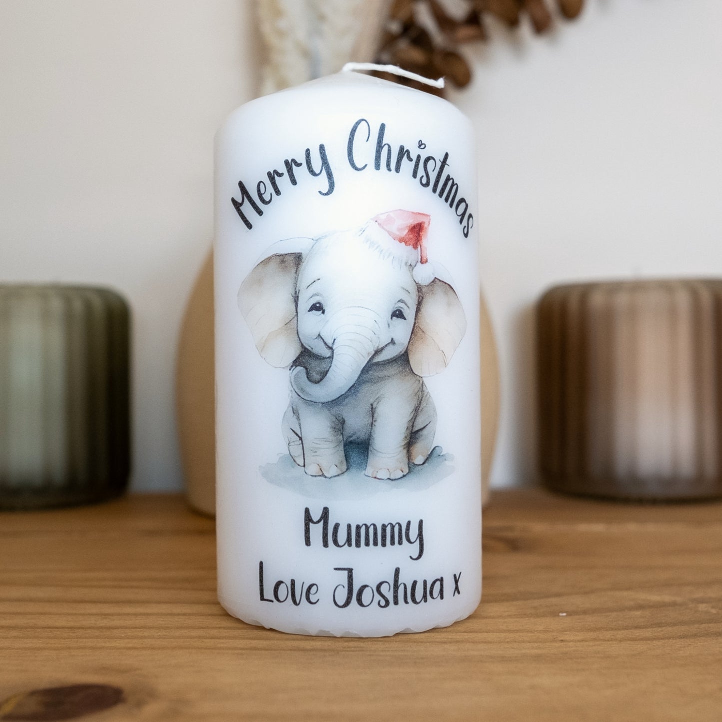 PERSONALISED ANIMALS CHRISTMAS CANDLE