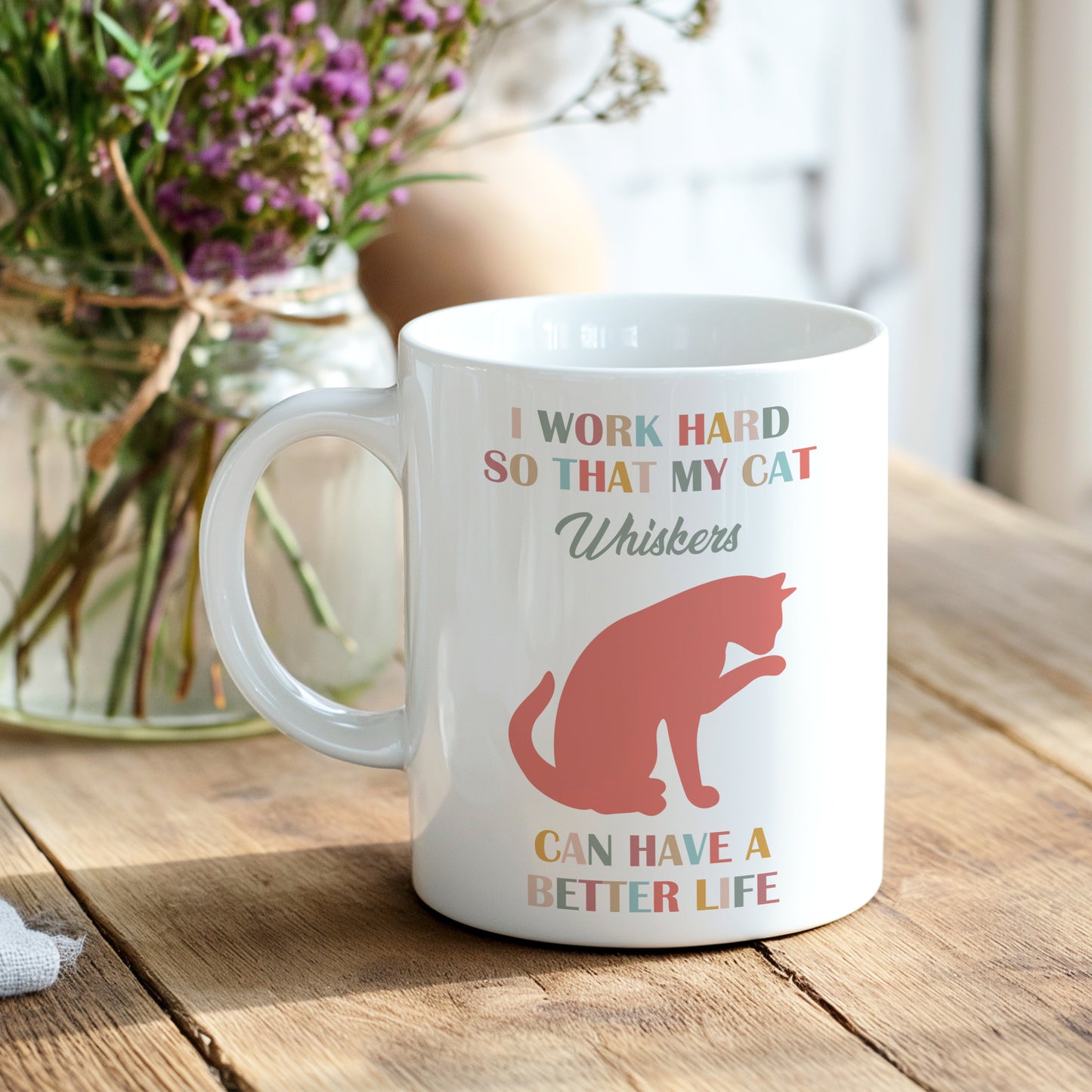 PERSONALISED CAT MUG AND COASTER MG075