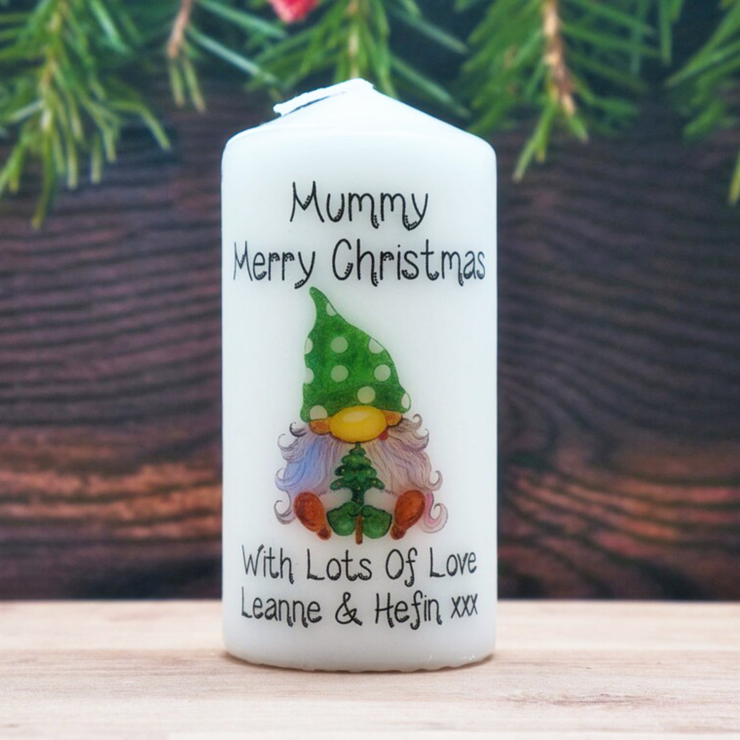 PERSONALISED CHRISTMAS GONK CANDLE