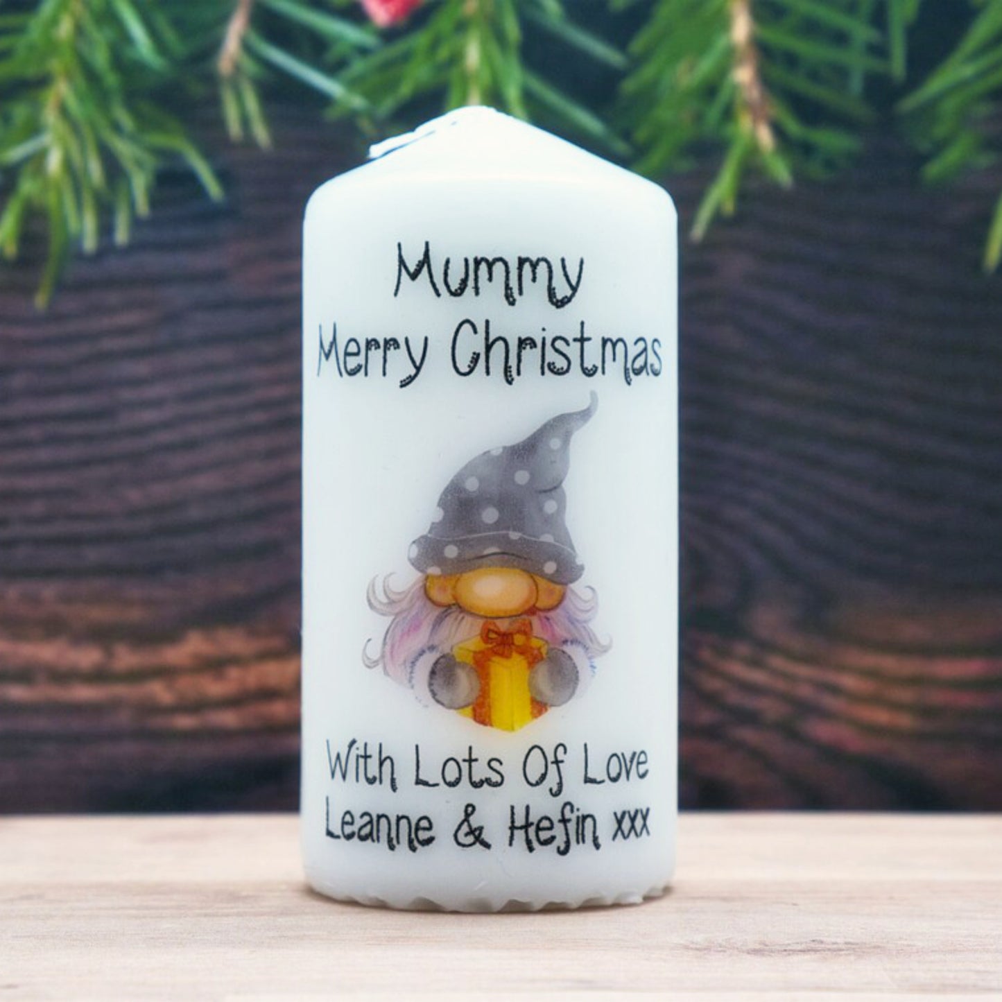 PERSONALISED CHRISTMAS GONK CANDLE