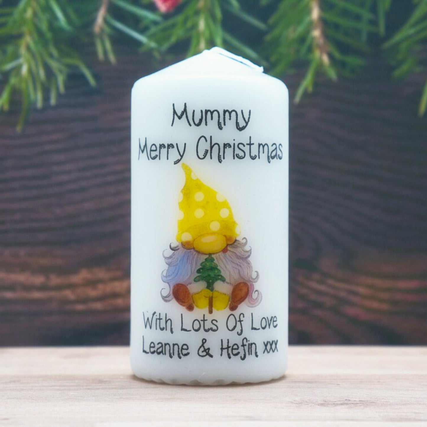 PERSONALISED CHRISTMAS GONK CANDLE