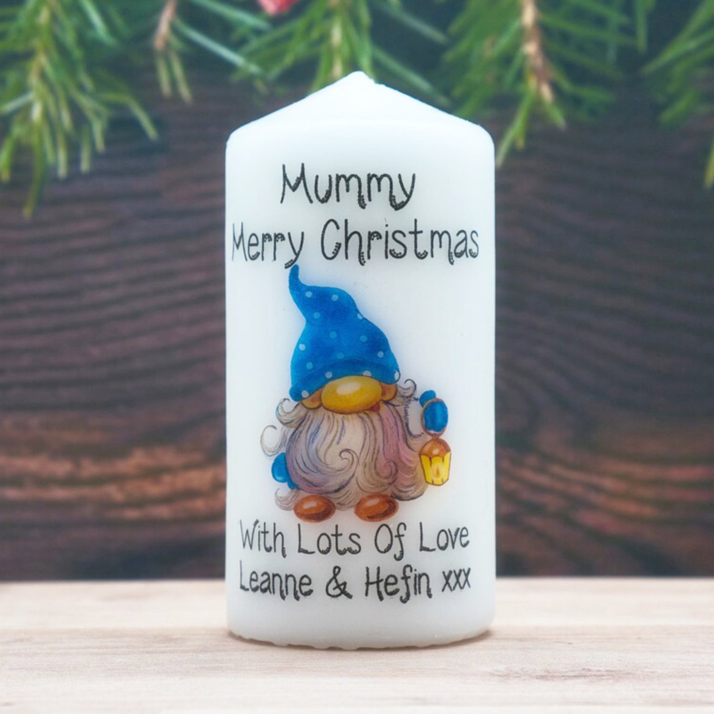PERSONALISED CHRISTMAS GONK CANDLE