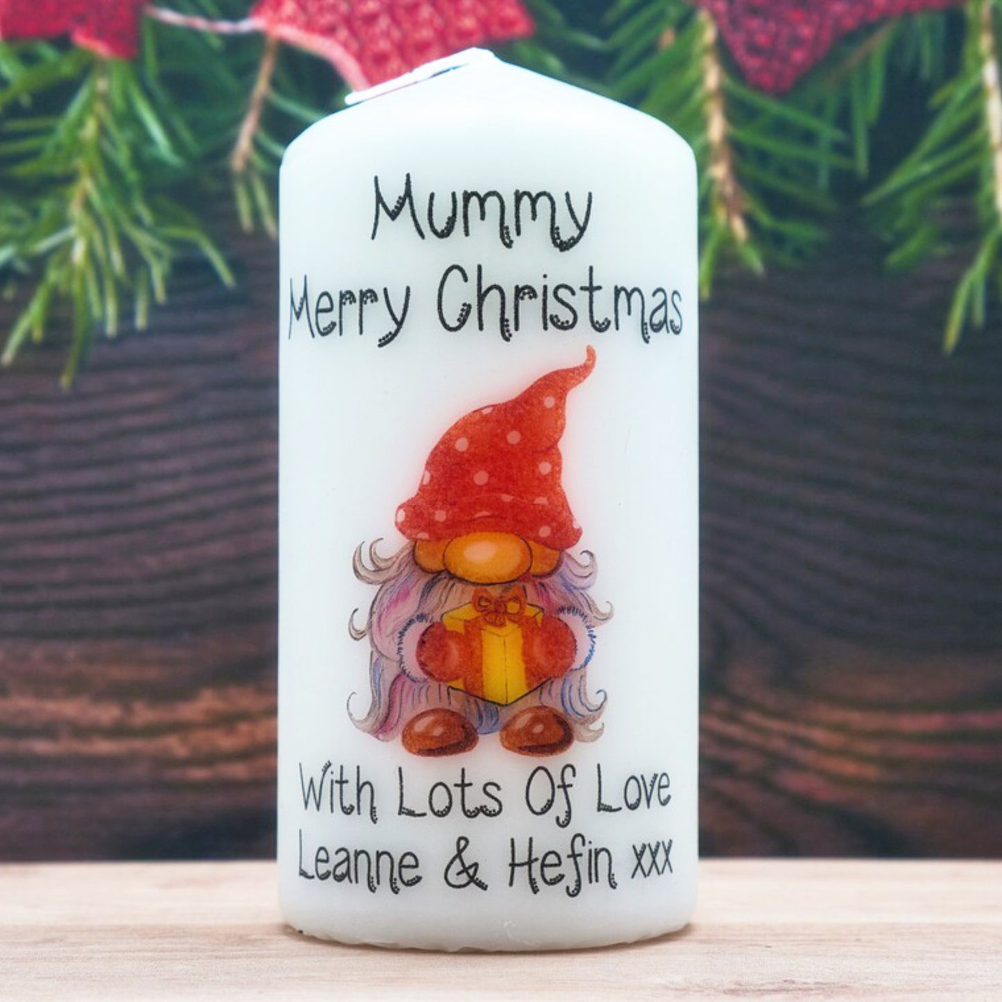PERSONALISED CHRISTMAS GONK CANDLE