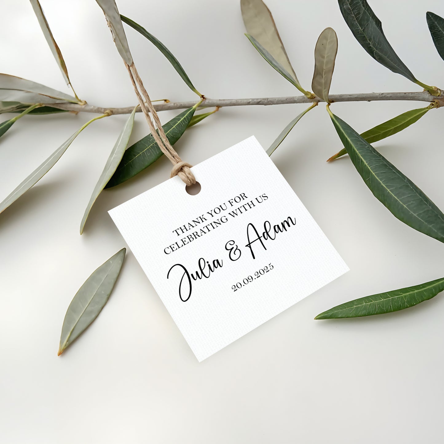 PERSONALISED PK15 ELEGANT WEDDING FAVOUR TAGS T062