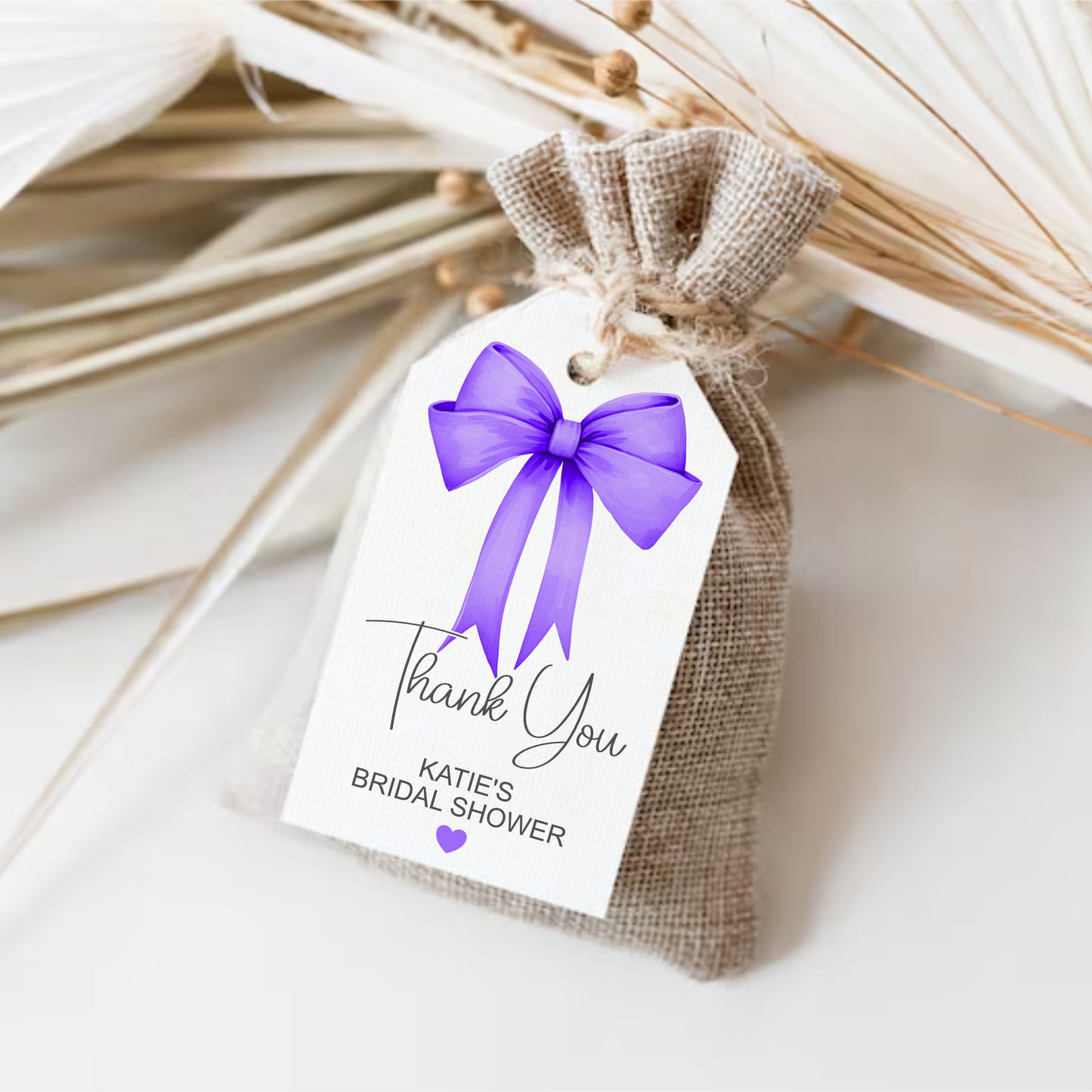 PERSONALISED PK10 BOW BRIDAL SHOWER TAGS T046