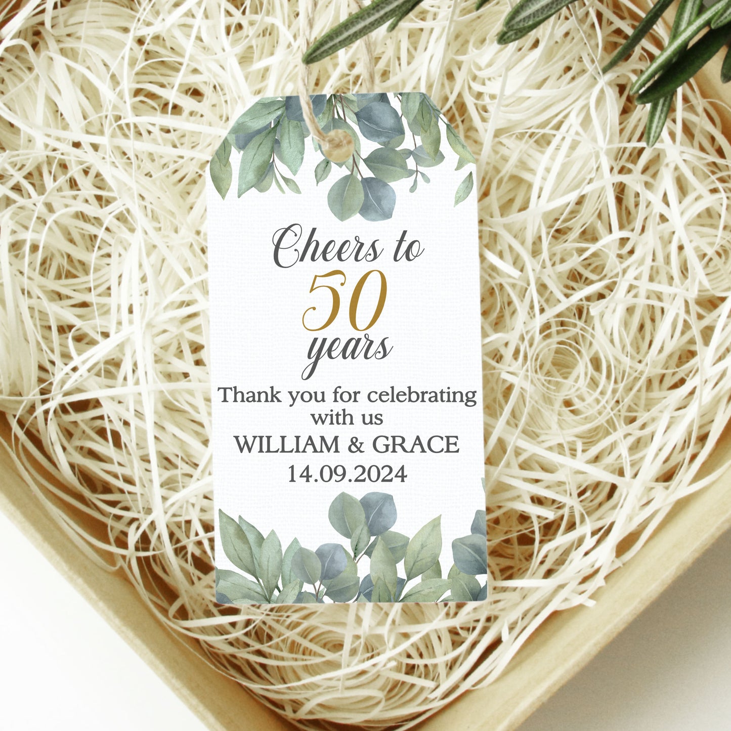 PERSONALISED PK10 50th WEDDING ANNIVERSARY TAGS T002