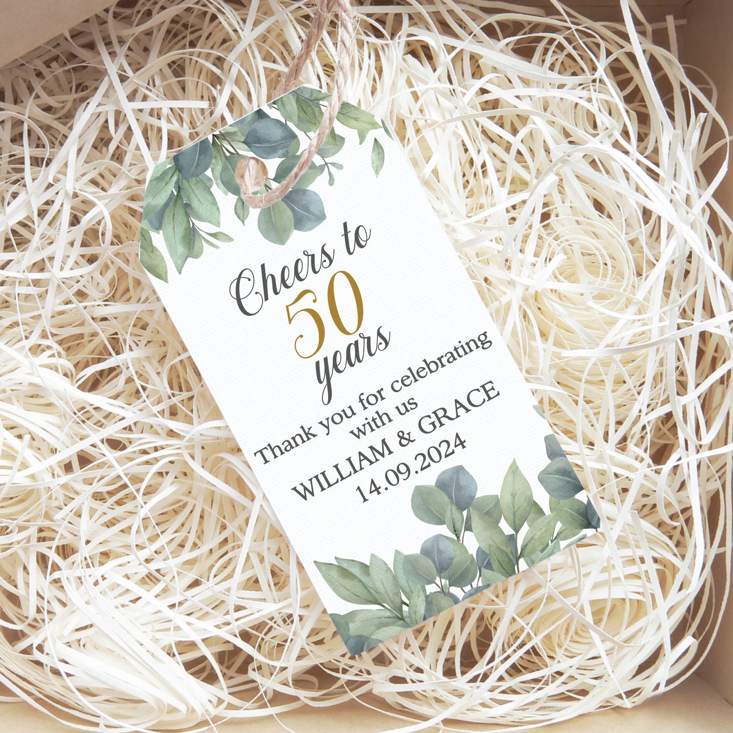 PERSONALISED PK10 50th WEDDING ANNIVERSARY TAGS T002
