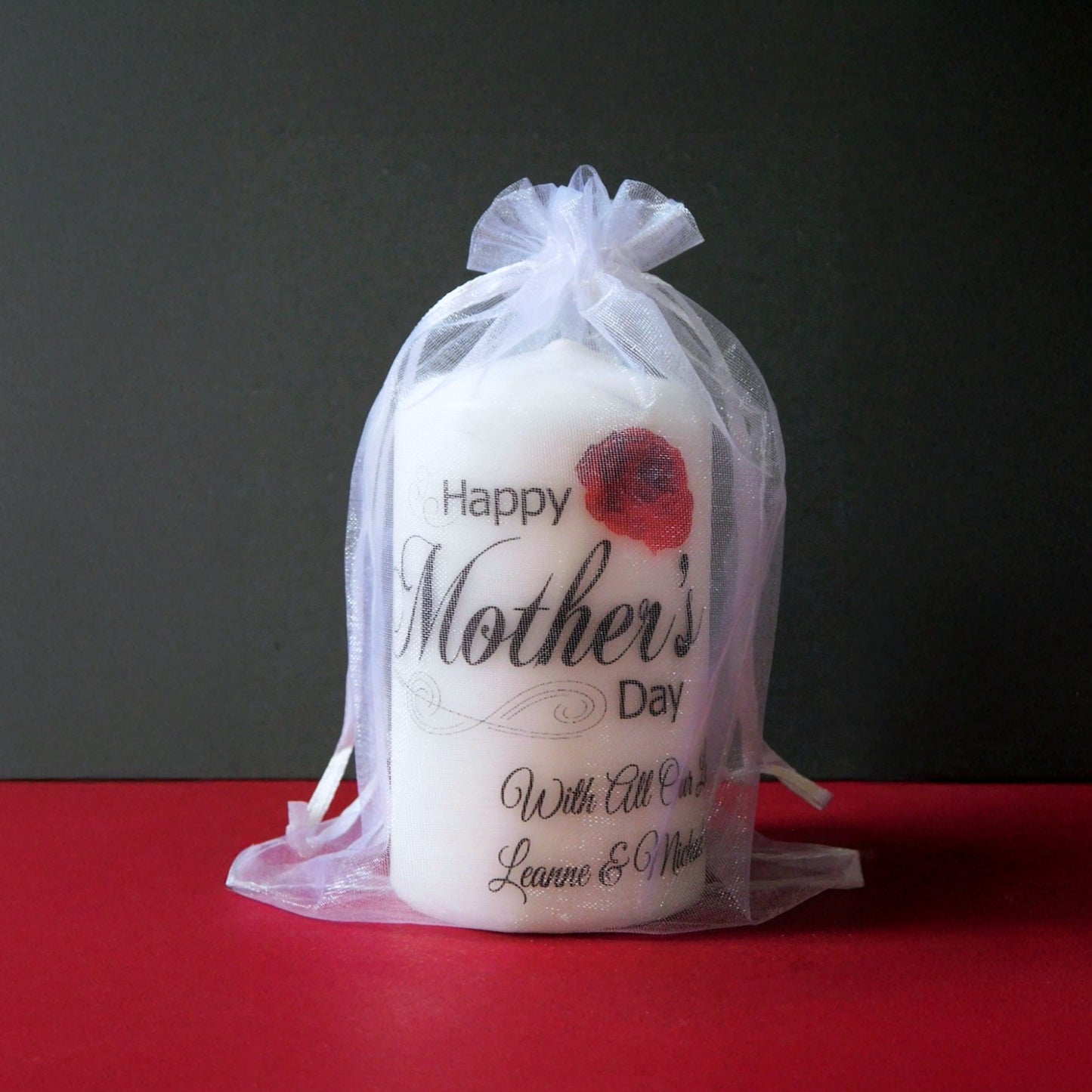 PERSONALISED ROSE MOTHER'S DAY CANDLE GIFT P063