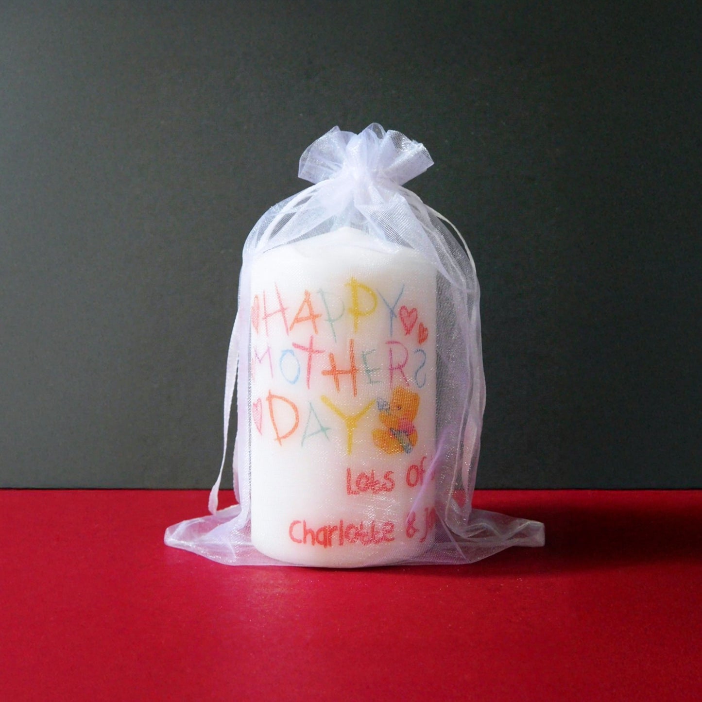 PERSONALISED TEDDY BEAR MOTHER'S DAY CANDLE GIFT P062