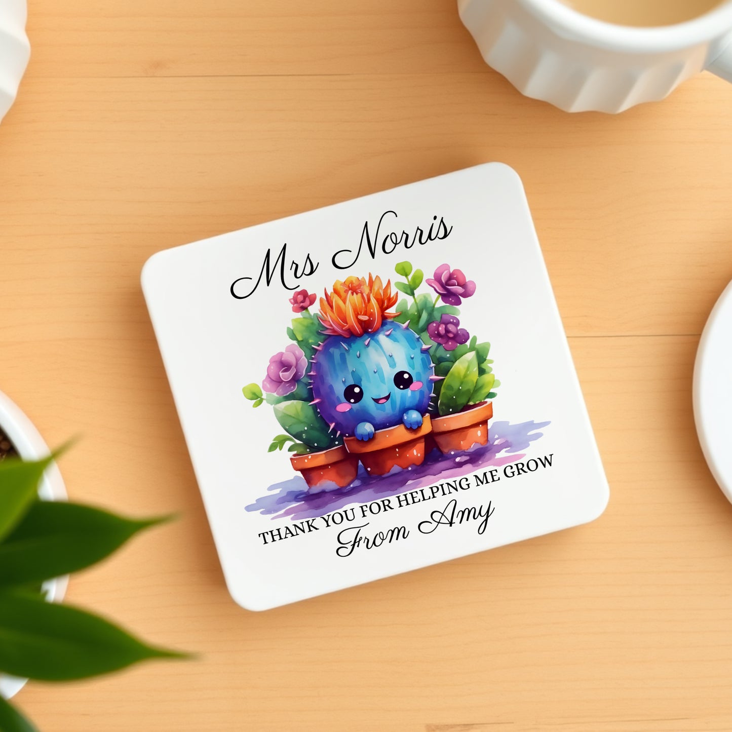 PERSONALISED THANK YOU CACTUS TEACHER MUG MG123