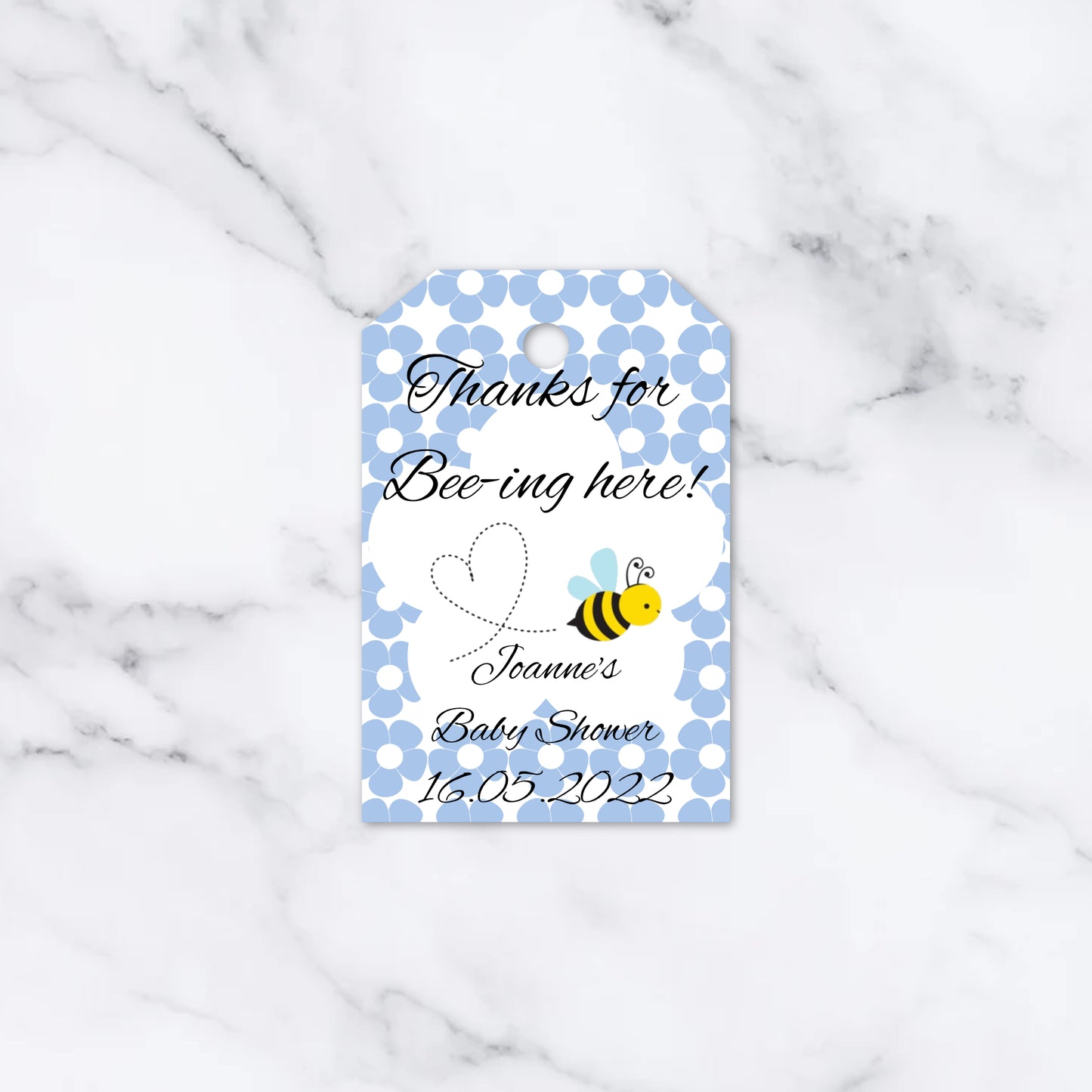 PERSONALISED PK15 BABY SHOWER BEE TAGS T012