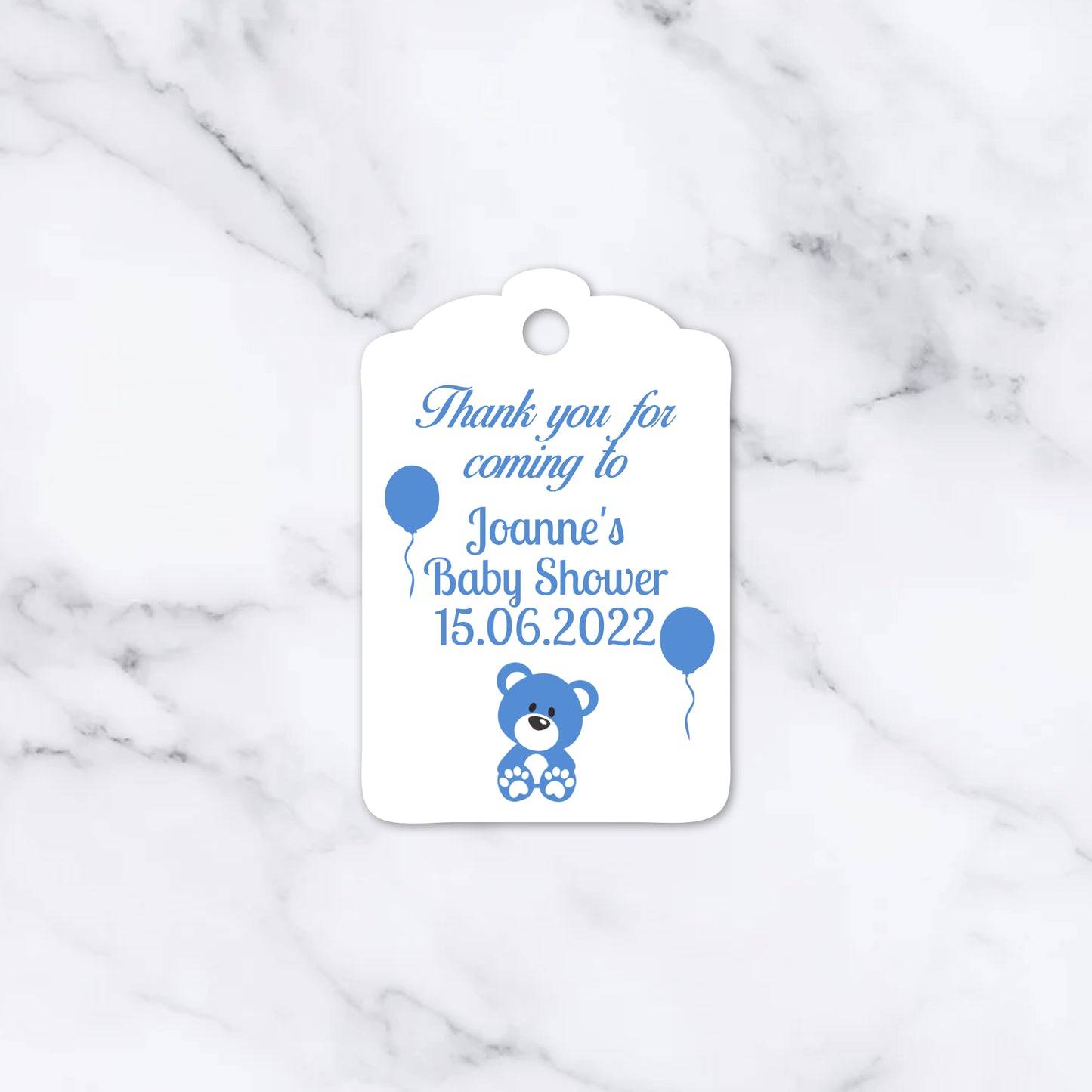 PERSONALISED PK15 TEDDY BEAR BABY SHOWER TAGS T018