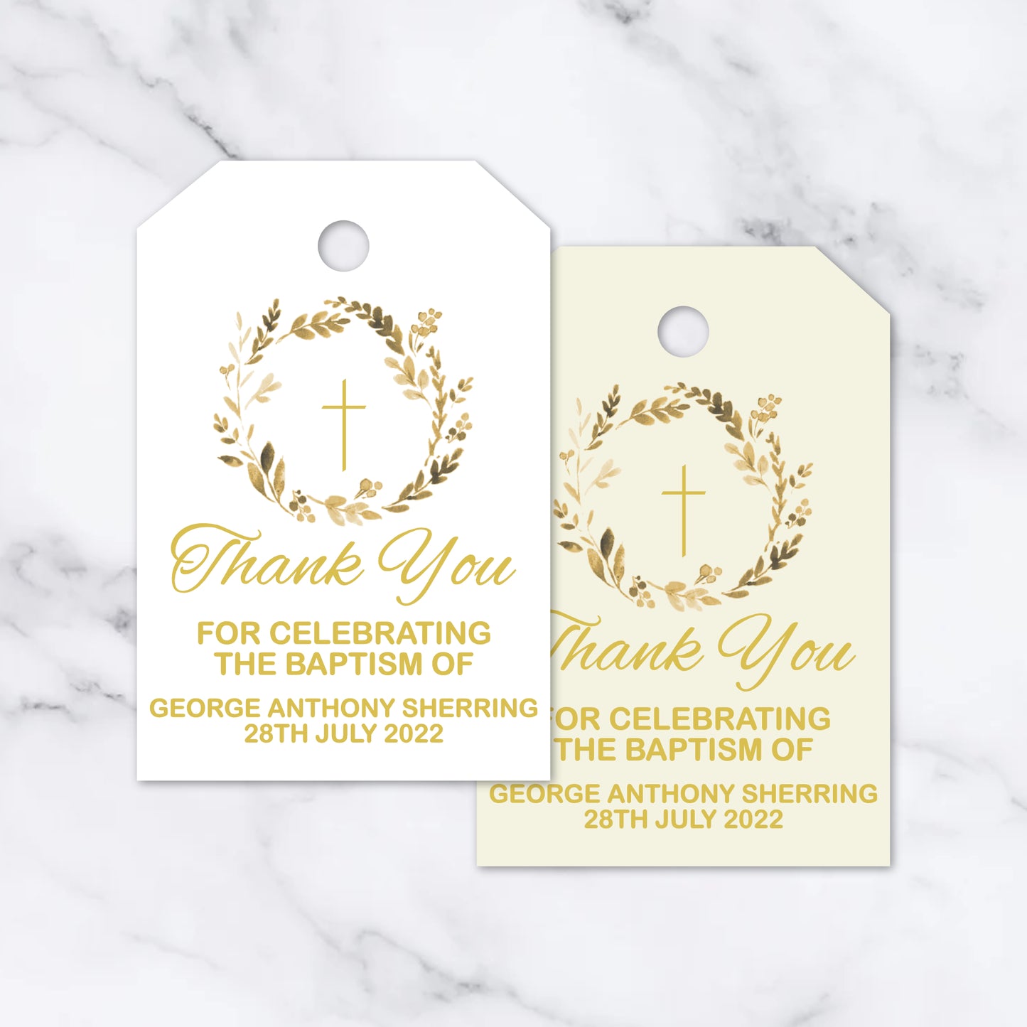 PERSONALISED PK15 BAPTISM, CHRISTENING, HOLY COMMUNION TAGS T025