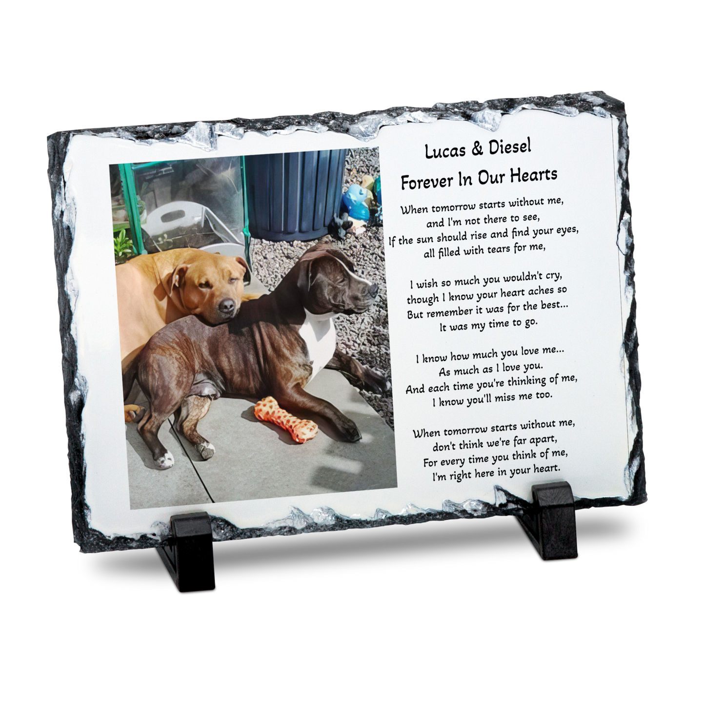 PERSONALISED 14CM X 19CM PET REMEMBRANCE PHOTO SLATE SL022