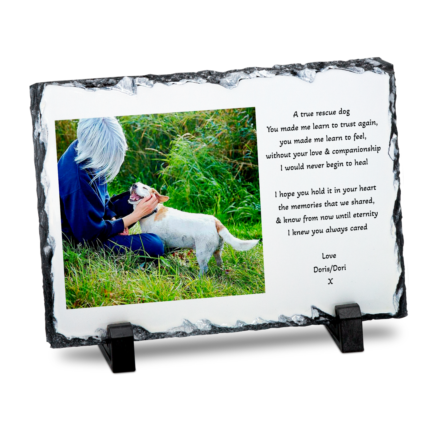 PERSONALISED 14CM X 19CM PET REMEMBRANCE PHOTO SLATE SL022