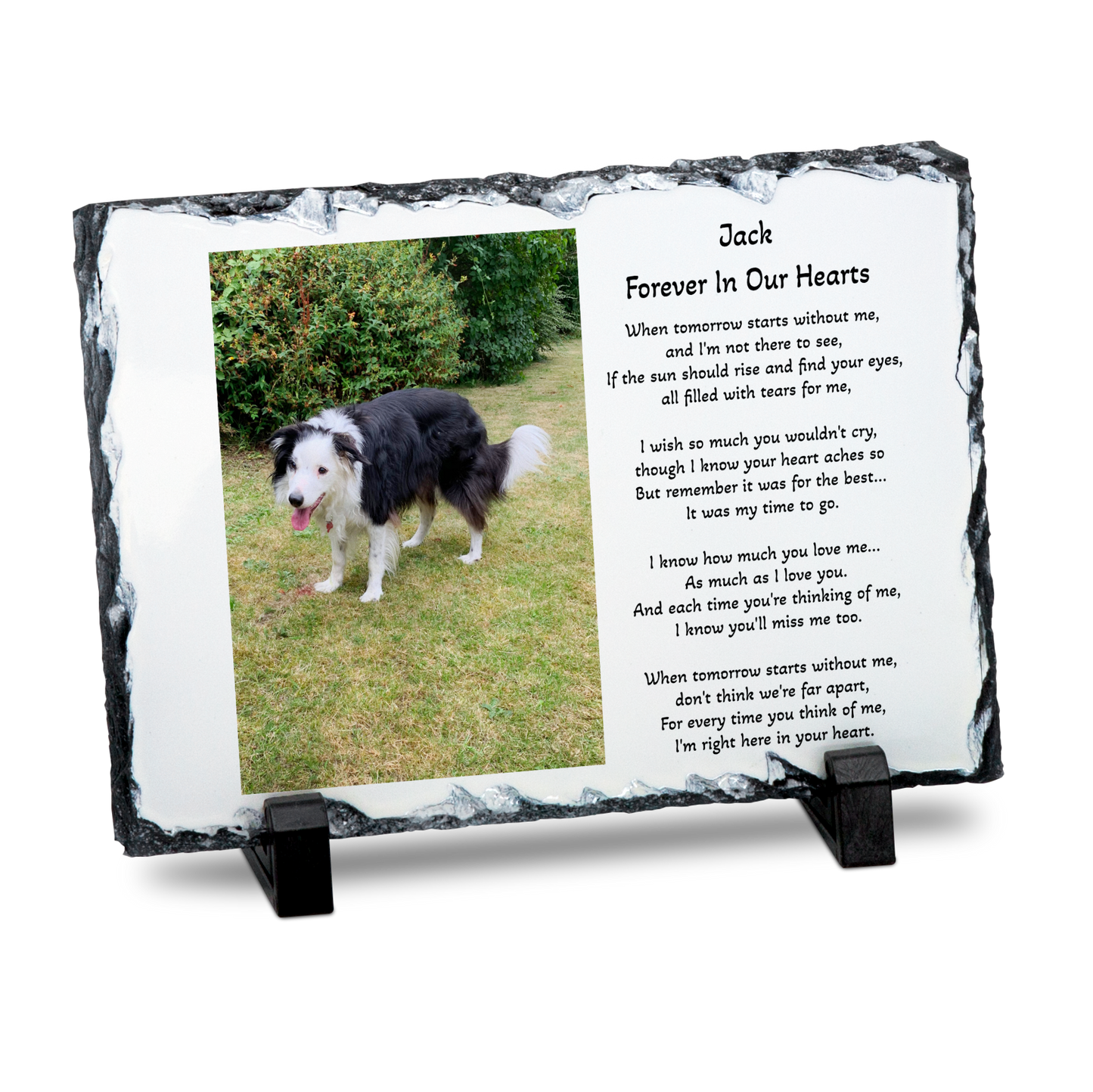 PERSONALISED 14CM X 19CM PET REMEMBRANCE PHOTO SLATE SL022