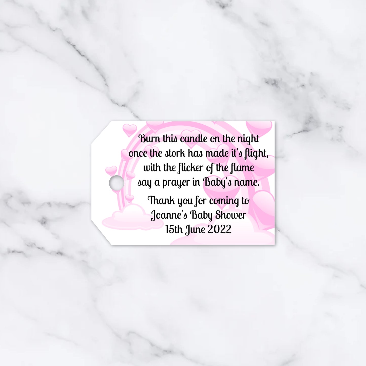 PERSONALISED PK15 BABY SHOWER RAINBOW TAGS T013