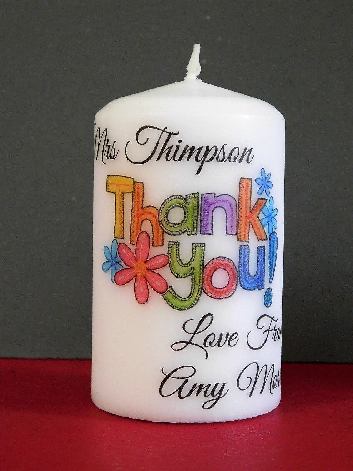 PERSONALISED THANK YOU TEACHER CANDLES