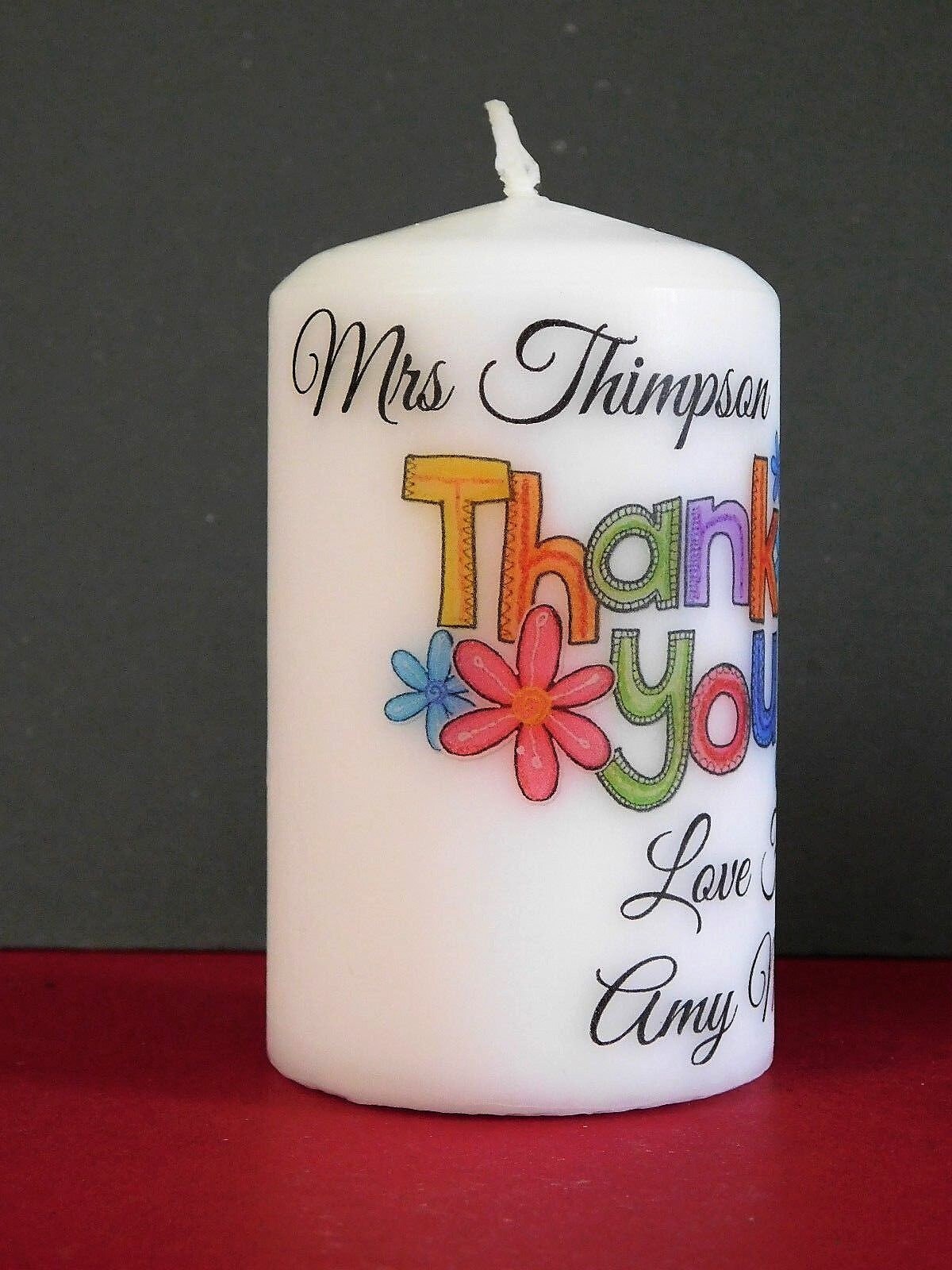 PERSONALISED THANK YOU TEACHER CANDLES