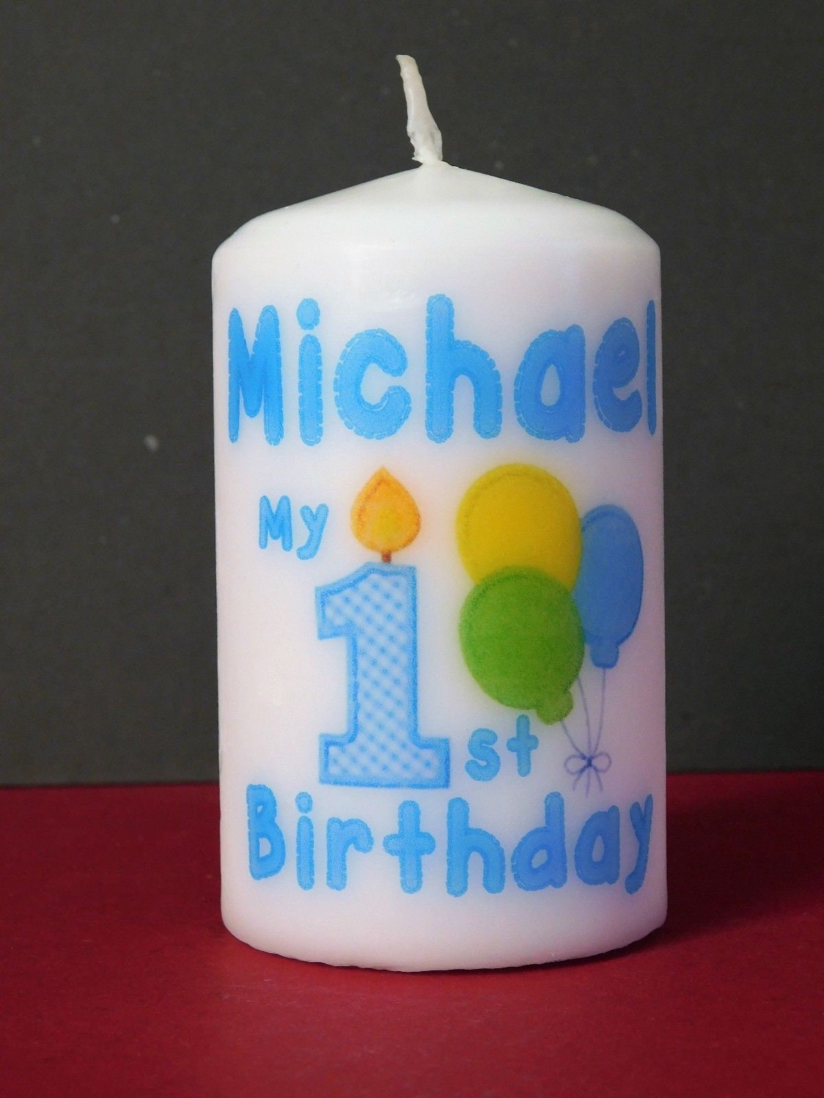 PRSONALISED FIRST BIRTHDAY CANDLES - AVAILABLE IN TWO SIZES