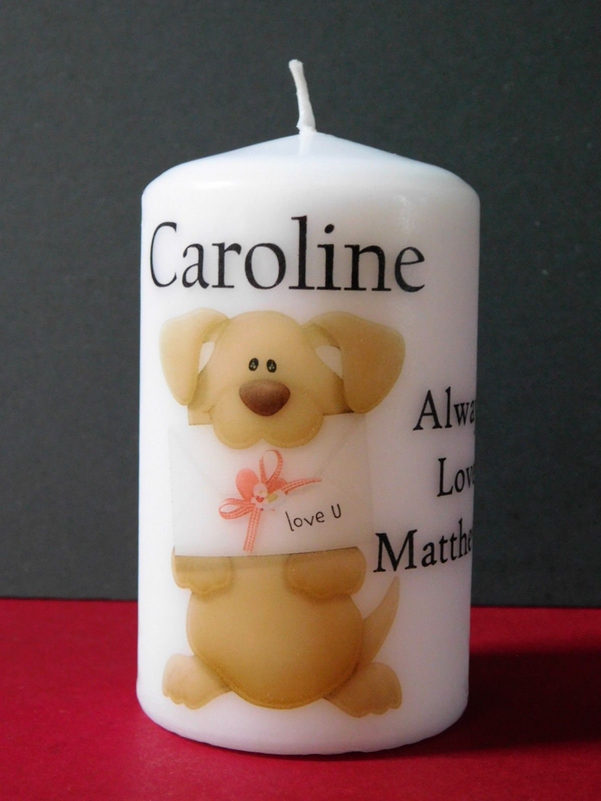 PERSONALISED LOVE U CANDLE P035