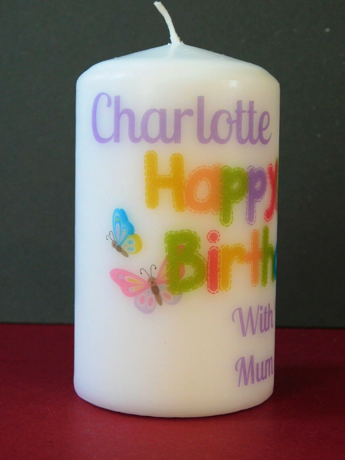 PERSONALISED HAPPY BIRTHDAY CANDLE - AVAILABLE IN TWO SIZES AND DESIGNS