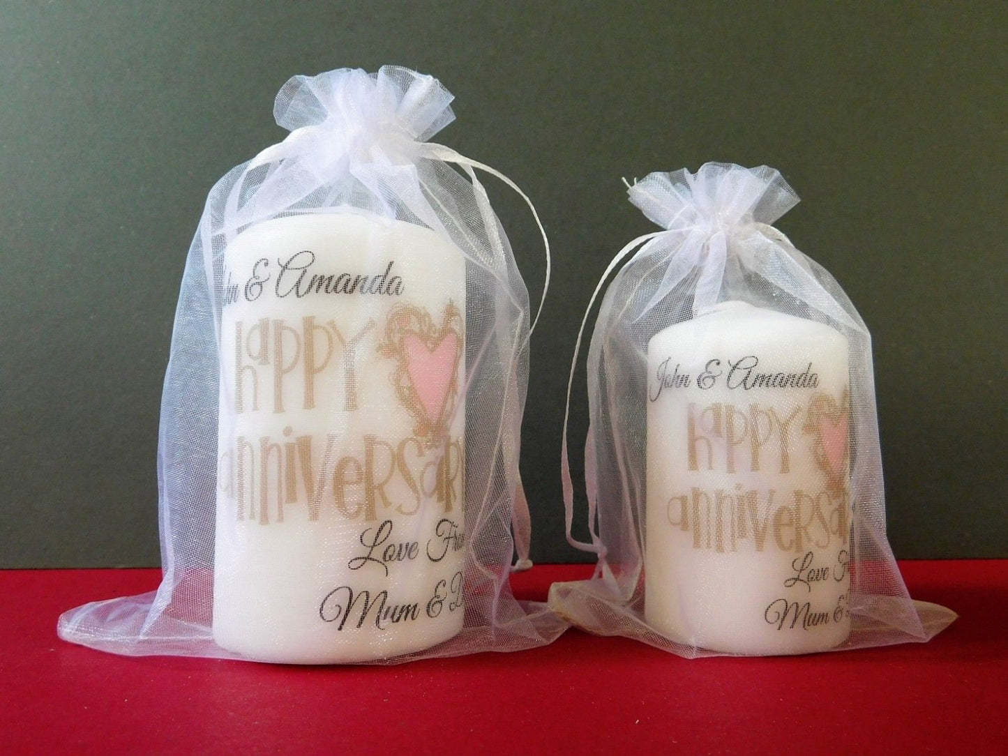 PERSONALISED VINTAGE ANNIVERSARY PILLAR CANDLE P003
