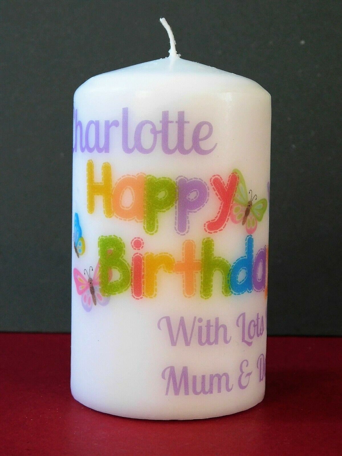 PERSONALISED HAPPY BIRTHDAY CANDLE - AVAILABLE IN TWO SIZES AND DESIGNS