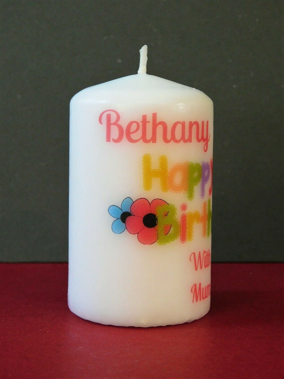 PERSONALISED HAPPY BIRTHDAY CANDLE - AVAILABLE IN TWO SIZES AND DESIGNS