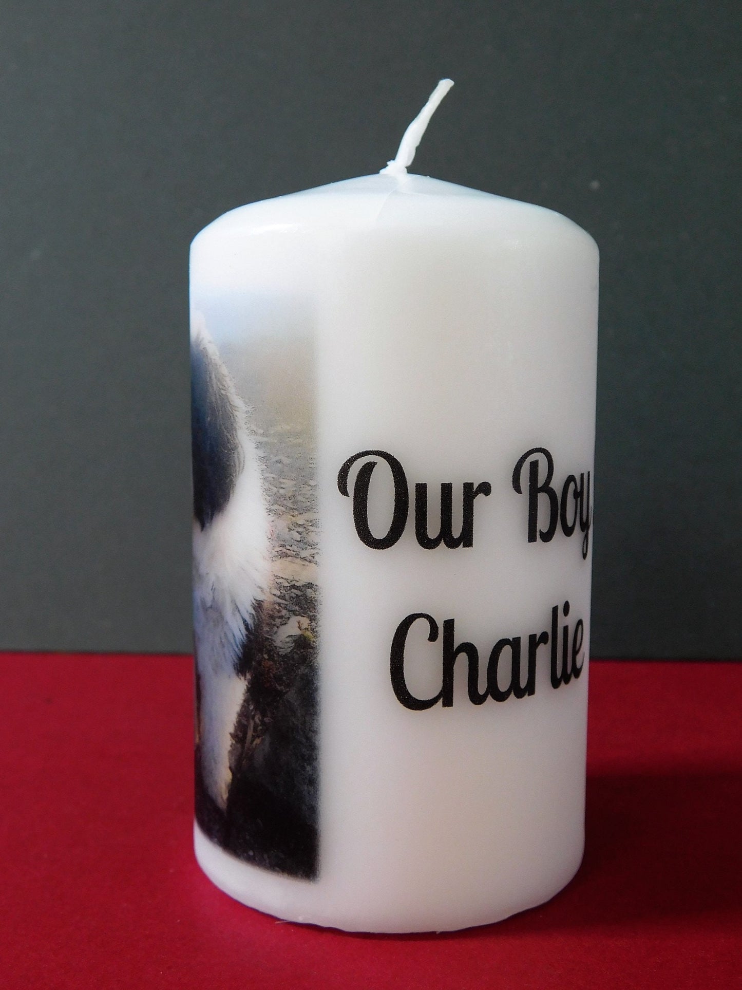 PERSONALISED PET PHOTO CANDLE P034