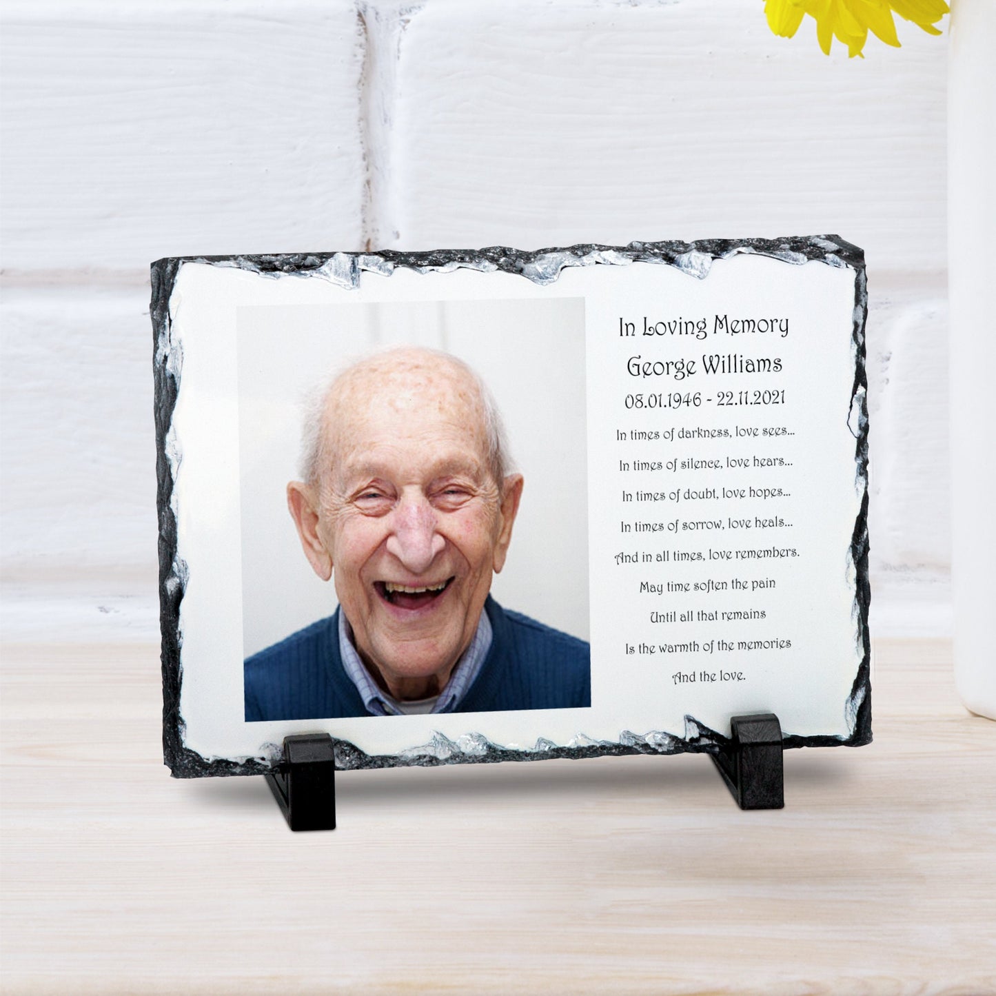 PERSONALISED MEMORIAL SLATE WITH POEM 15CM X 20 CM