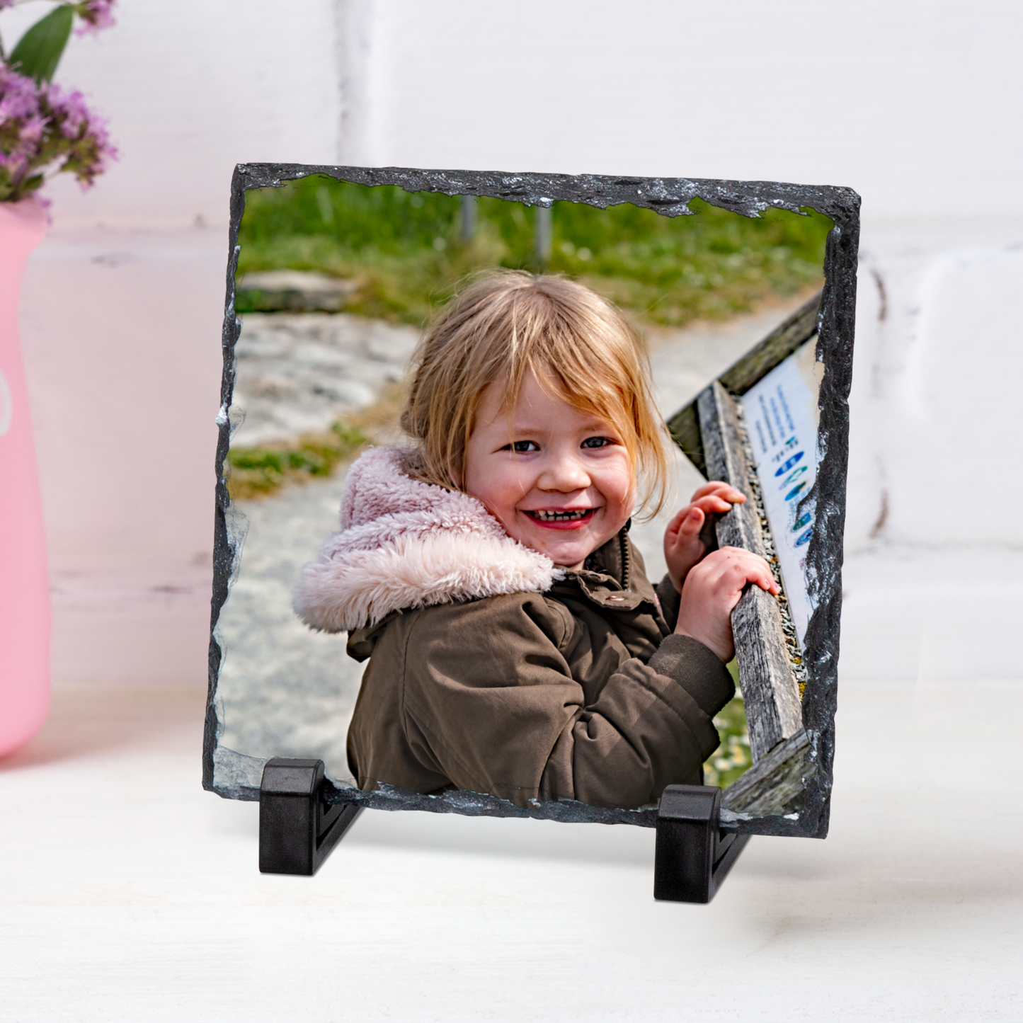 PERSONALISED PHOTO SLATE 19CM X 19CM