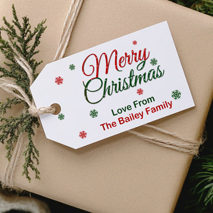 PERSONALISED PK12 / PK10 MERRY CHRISTMAS GIFT TAGS T043