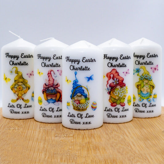 PERSONALISED GONK / GNOME EASTER CANDLE P049