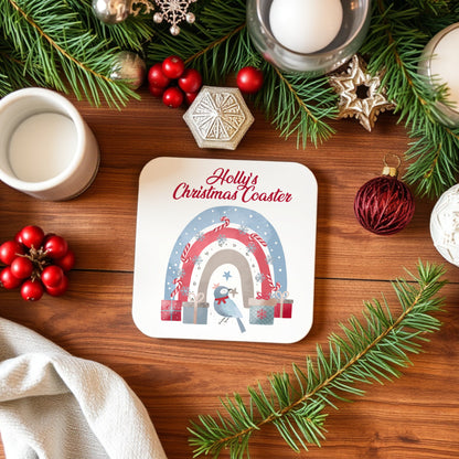 PERSONALISED CHRISTMAS RAINBOW COASTER MG056